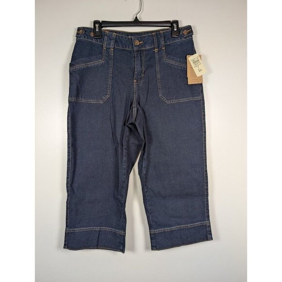Coldwater Creek Ivy Cropped Jeans Size 8 Denim Natural Fit Beach Summer Boho NEW - Picture 1 of 8